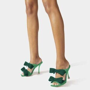 FSJ Green Bow Sandals for Women